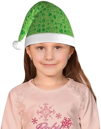 St Patricks Day Santa Hat for Kids Baby Christmas Holiday Plush Hat