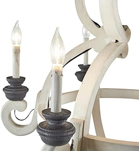 Deco 79 White Wood Rustic Candle Chandelier