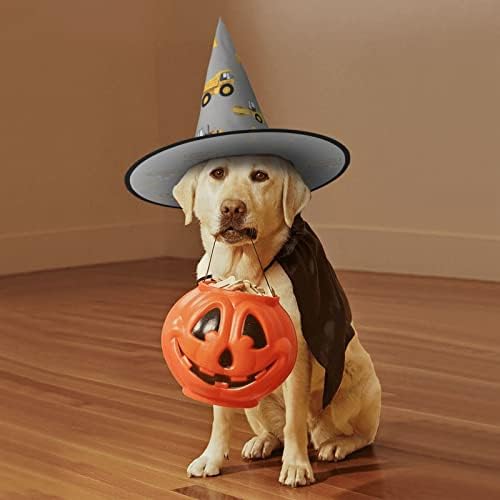 Construction Trucks Print Halloween Witch Hat for Parties