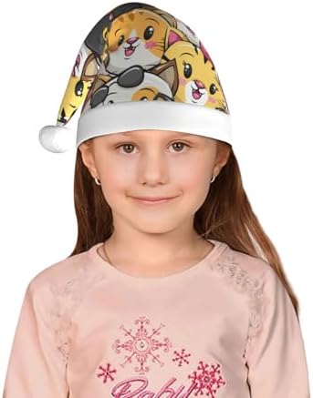 Cute Cat Santa Hat for Kids Baby Christmas Headwear