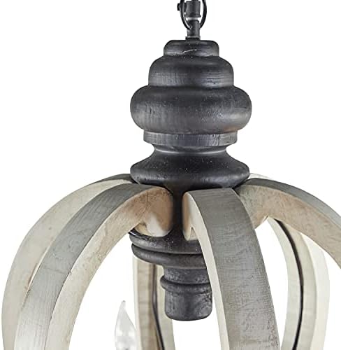 Deco 79 White Wood Rustic Candle Chandelier