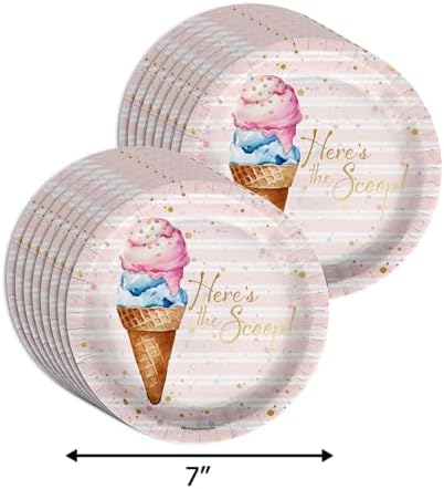 Baby Sprinkles Ice Cream Party Tableware Set 64 Piece for 16 Guests