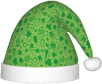 St Patricks Day Santa Hat for Kids Baby Christmas Holiday Plush Hat