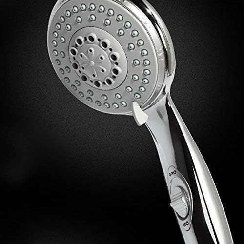 High Pressure Handheld Shower Head with 5 Settings Chrome Finish Bathroom Accessory