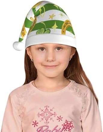 St Patrick Day Santa Hat for Kids Baby Christmas Plush Headwear