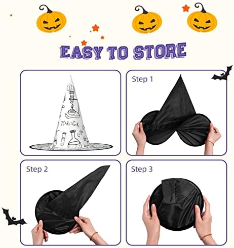 Chemistry Print Witch Hat for Halloween Parties