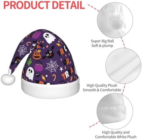 Halloween Candy Santa Hat for Kids Christmas Plush Headwear