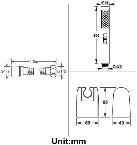 UWEREBFM Handheld Shower Head with 2 Spray Settings