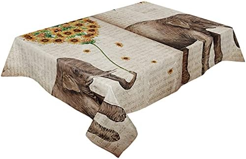 ZOE GARDEN Rectangle Tablecloth Waterproof Stainproof Retro Design