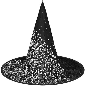 Foldable Black White Glitter Witch Party Hat