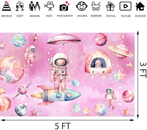 Wedec 198 Pcs Outer Space Birthday Party Decorations Set
