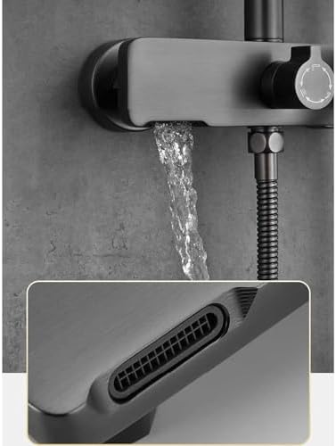 Brass Adjustable Height Wall Light with Hand Shower and Hose Kit