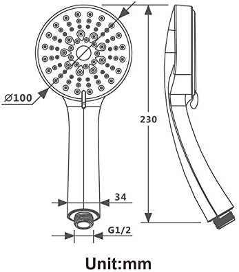 Uwerfm High Pressure Handheld Showerhead with 5 Modes
