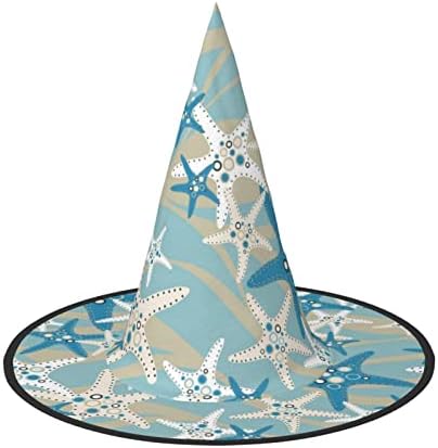 Beautiful Starfish Print Witch Costume Hat for Halloween Parties
