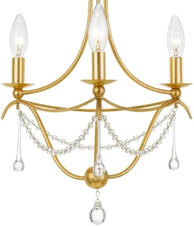 Crystorama Metro 3 Light Antique Gold Chandelier