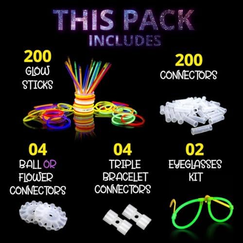 410 Pcs Glow Sticks Bulk Party Favors