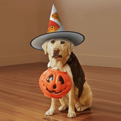 Cute Fish Print Witch Hat for Halloween Parties