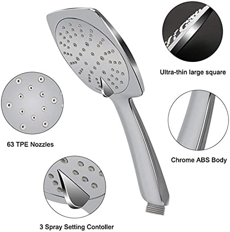 UWEREBFM High Pressure Handheld Shower Head with 15M Hose and Adjustable Buckle