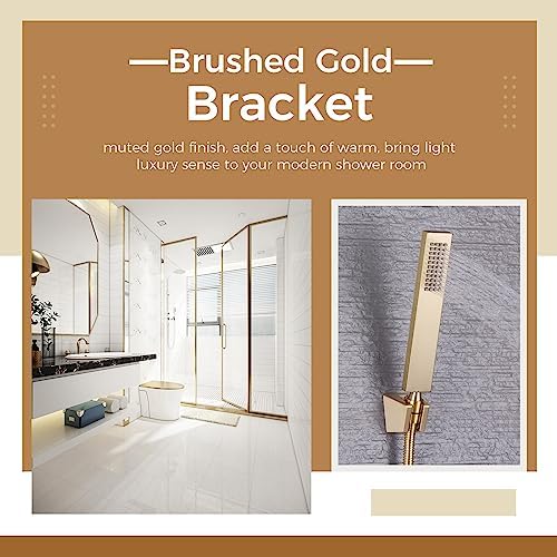 Hand Held Shower Bracket with Two Slots Brushed Gold