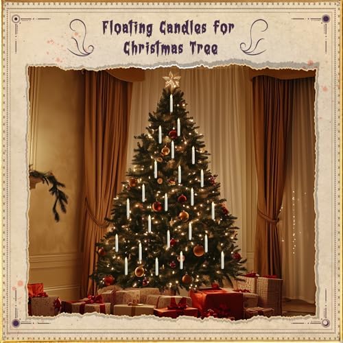 Homemory 20 Pcs Floating LED Candles with Wand Remote and String