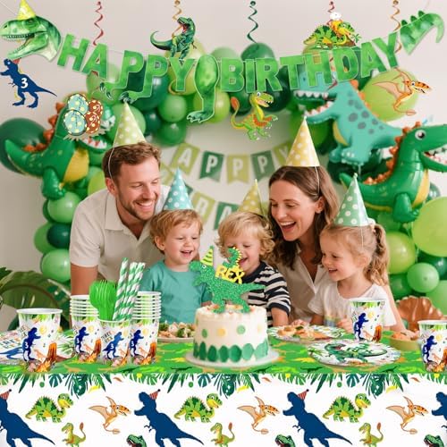 154ps 3rd Birthday Dino Party Tableware Set