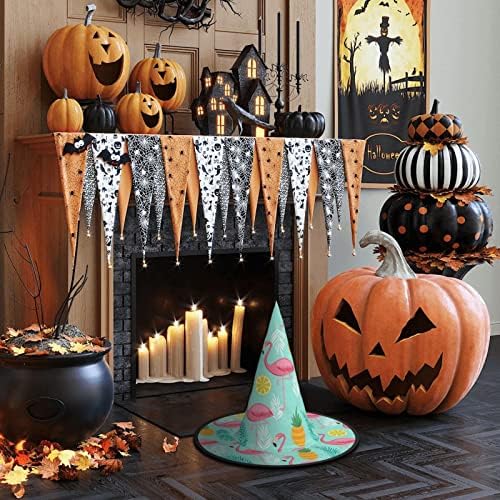 Flamingo Print Halloween Witch Hat for Parties and Cosplay