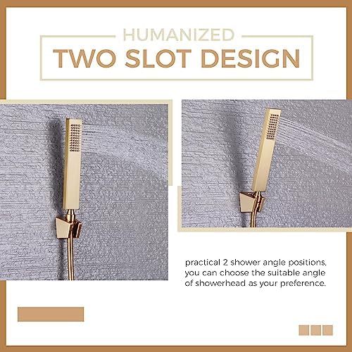 Hand Held Shower Bracket with Two Slots Brushed Gold