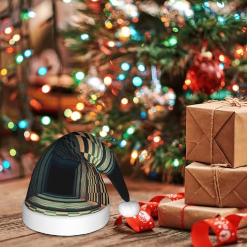 3D Abstract Chess Board Santa Hat for Kids Baby Christmas Hats