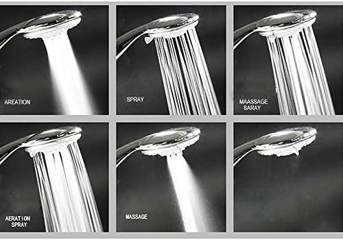 High Pressure Handheld Shower Head with 5 Settings Chrome Finish Bathroom Accessory
