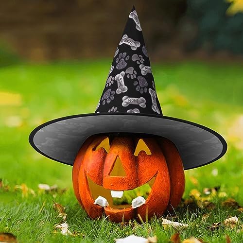 Jbyjbx Dog Paw Print Witch Costume Hat