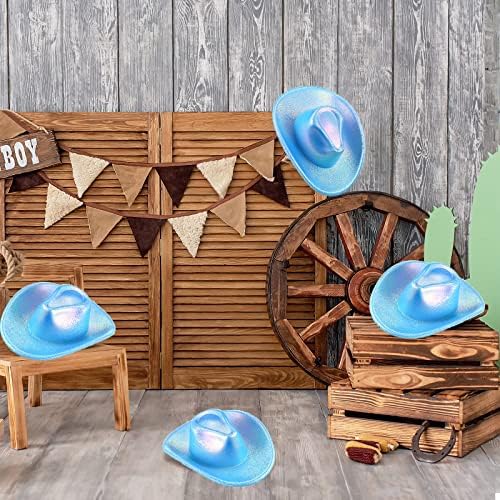 Sotiff Neon Blue Mini Cowboy Hat Party Decoration