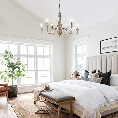 6 Light French Country Chandelier Dining Room Farmhouse