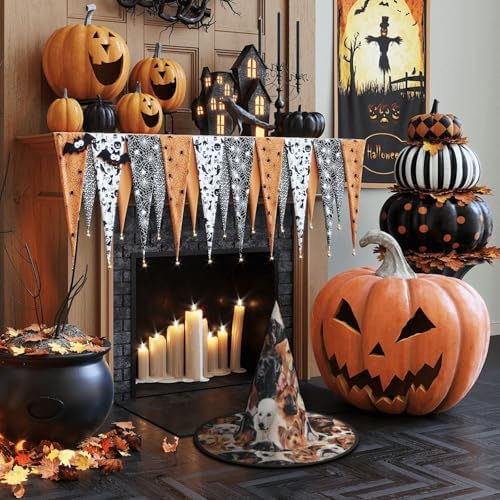 Many Dogs Print Halloween Witch Hat for Parties and Cosplay