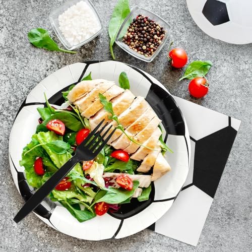 96 Pcs Soccer Party Plates with Napkins and Forks