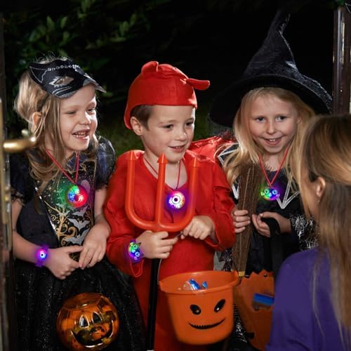 Halloween LED Necklace Bracelets Set for Party Decorations