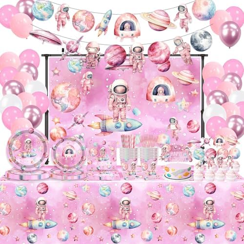 Wedec 198 Pcs Outer Space Birthday Party Decorations Set