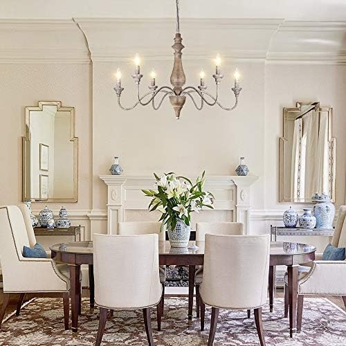 6 Light French Country Chandelier Dining Room Farmhouse