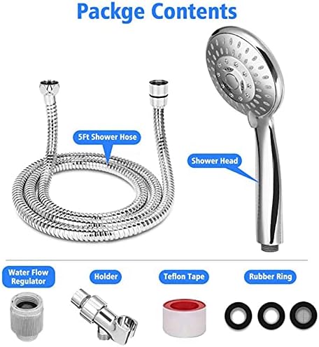 UWEREBFM High Pressure Handheld Shower with 5 Functions and 15M Hose