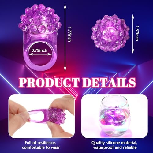 Sosation 100 Pcs Halloween LED Flashing Ring Party Favors