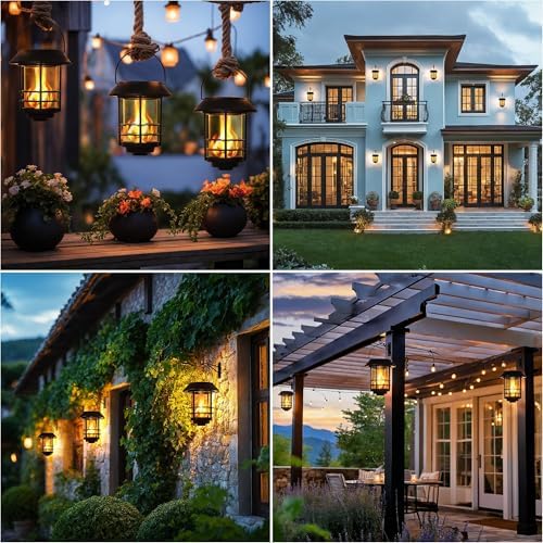 Otdair Solar Wall Lantern Outdoor 2 Pack