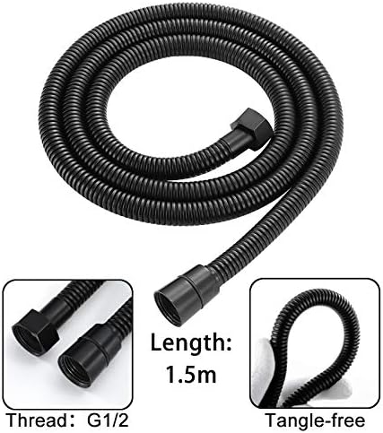 Uwerfm Black Handheld Shower Head with 3 Spray Modes