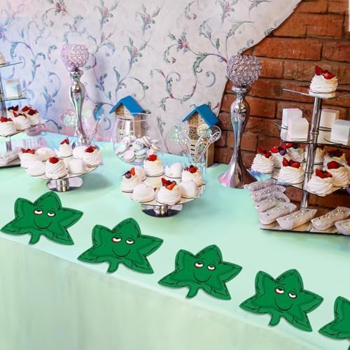 50PCS Green Leaf Shaped Paper Plates 87inch Party Set