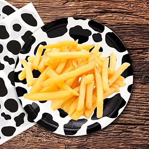 LhyBtm Cow Print Party Plates and Napkins Set