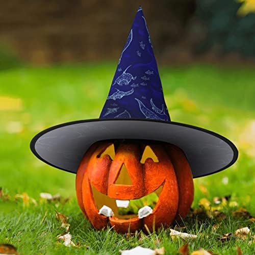 Jbyjbx Manta Ray Fish Print Halloween Witch Hat