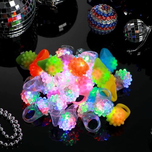 Sosation 100 Pcs Halloween LED Flashing Rings