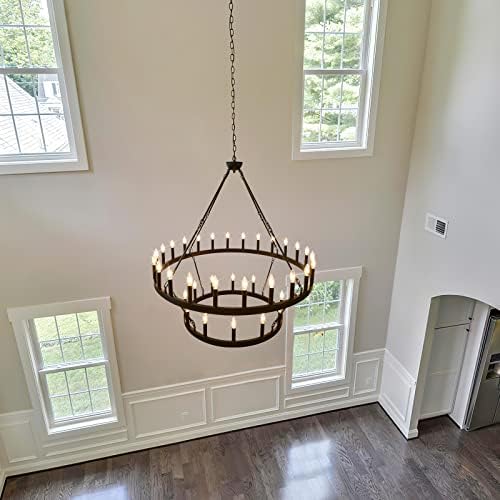 HHR 36 Light 48 Inch Farmhouse Wagon Wheel Chandelier