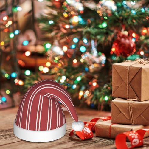 Salelf Striped Red White Santa Hat for Kids Baby Christmas Hat Plush