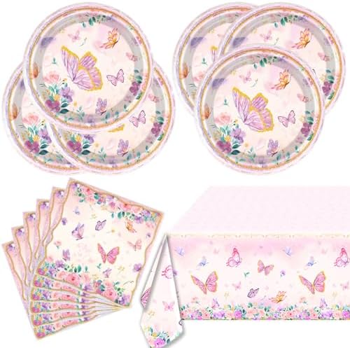 OULUN Butterfly Party Plates Set for 20