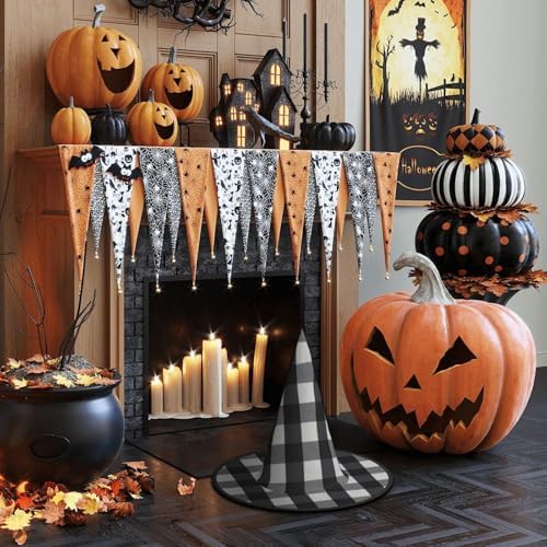 Black And White Plaid Witch Party Hat Costume Decor