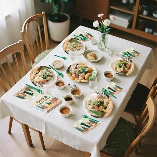 Happy Camper Themed 96Pcs Party Tableware Set